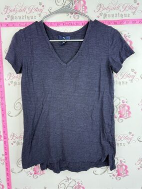 GAP tshirt navy blue Purple V-Neck Short Sleeve Tee